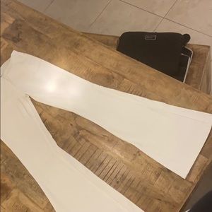White flair bell bottom jeans